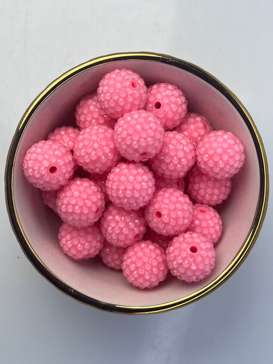 Pink Sherbet Jelly Rhinestone Beads 20mm (10 pack)