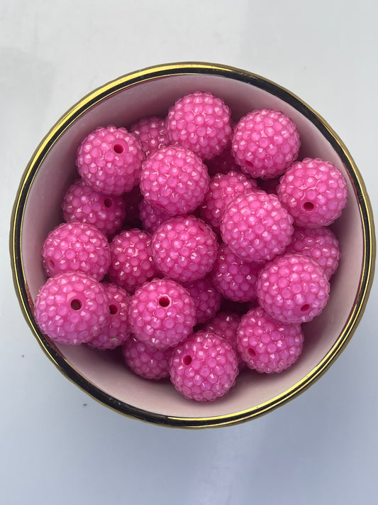 Raspberry Sorbet Jelly Rhinestone Beads 20mm (10 pack)