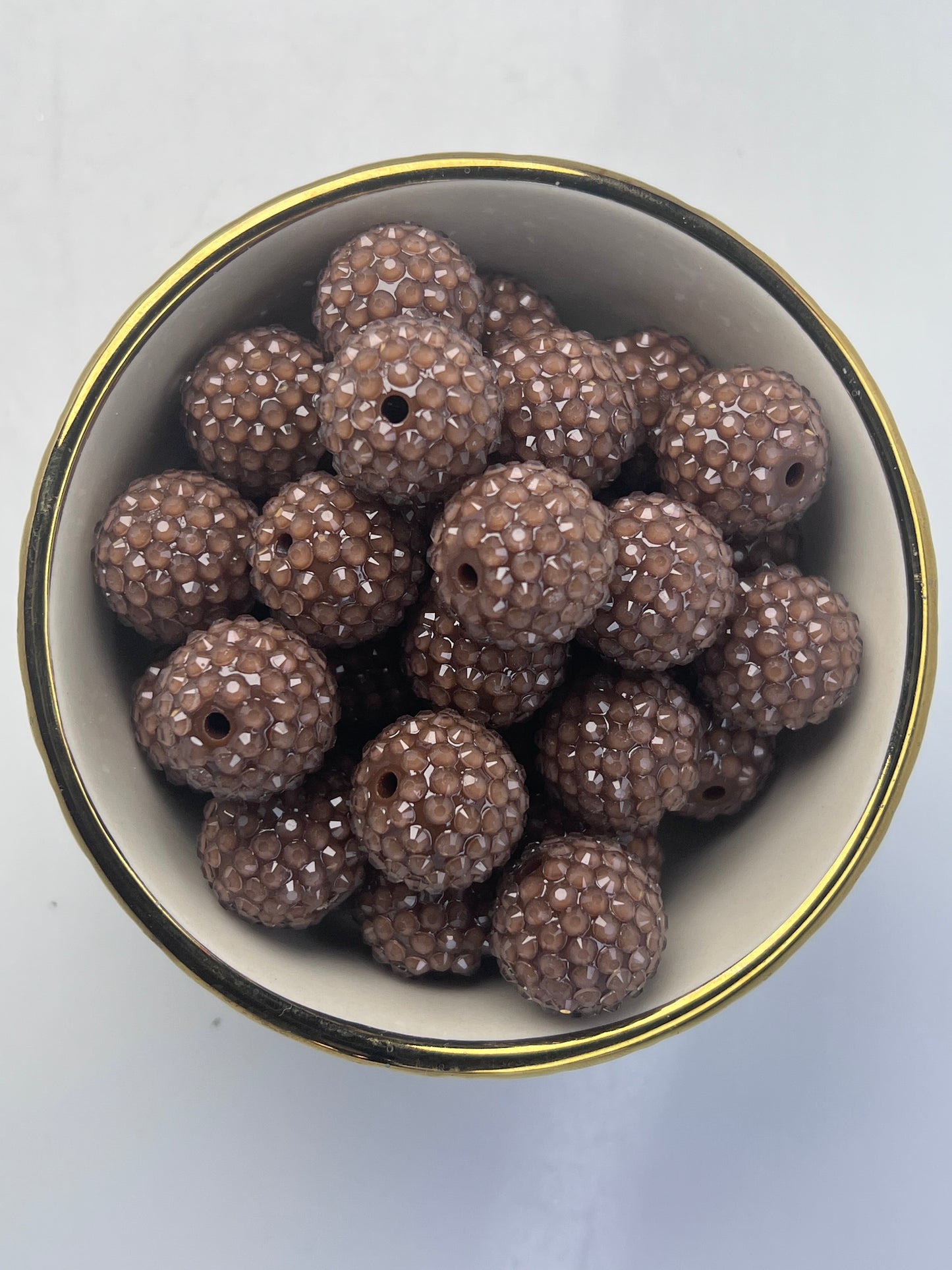 Brown Jelly Rhinestone Beads 20mm (10 pack)