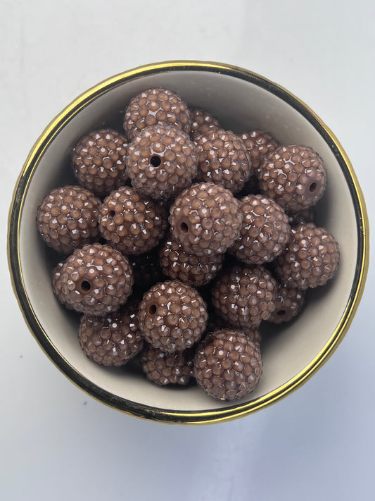 Brown Jelly Rhinestone Beads 20mm (10 pack)