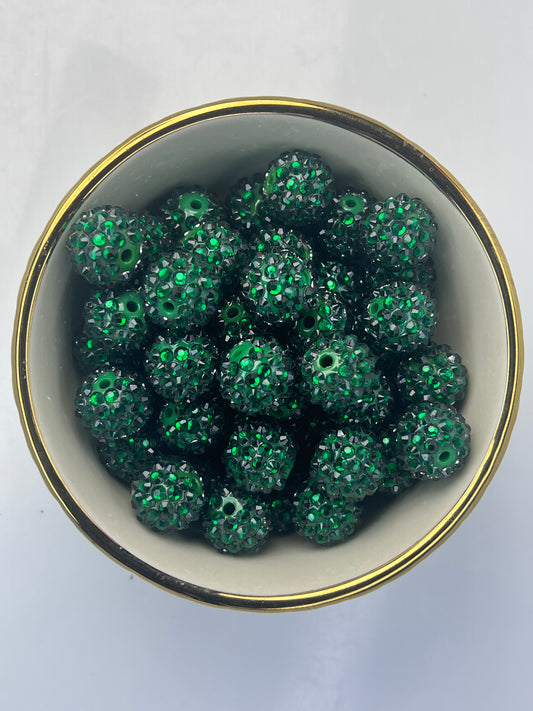 Evergreen Rhinestone Beads 16mm (10 pack)