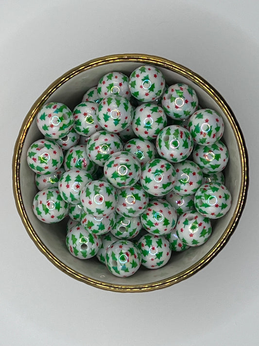 Christmas Tree AB 16mm Acrylic Bead (Sold Individually)