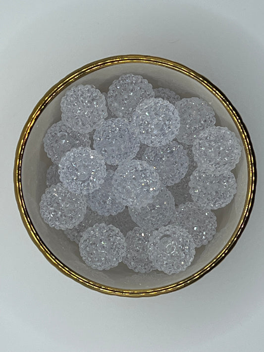 Clear Rhinestone Beads 20mm (10 pack)