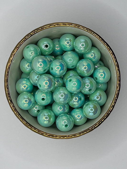 Mint Chip 16mm Acrylic Bead (Sold Individually)