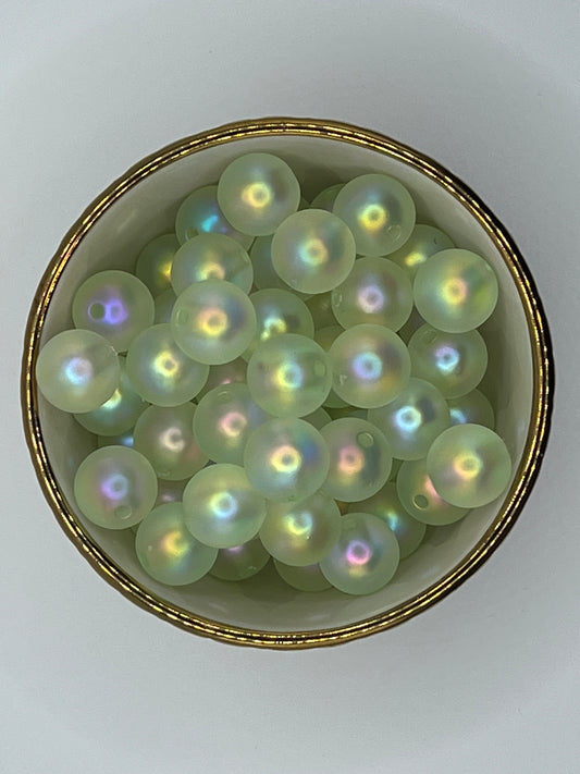 Bright Yellow Matte UV 16mm Acrylic Bead (Sold Individually)
