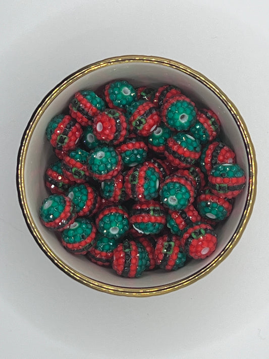Santa Belt Rhinestone Beads 16mm (sold individually)