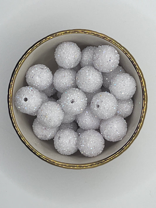 White 20mm Sugar Acrylic Bead (10 pack)