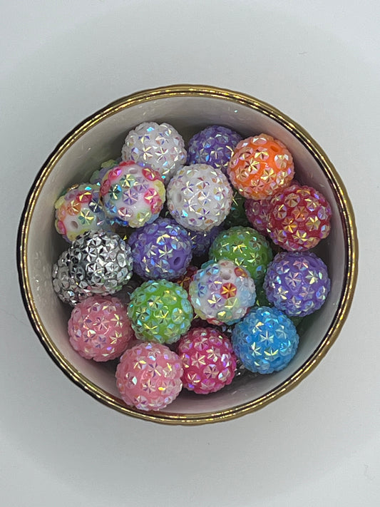 Snowflake 20mm Rhinestone Beads MIX (10 pack)
