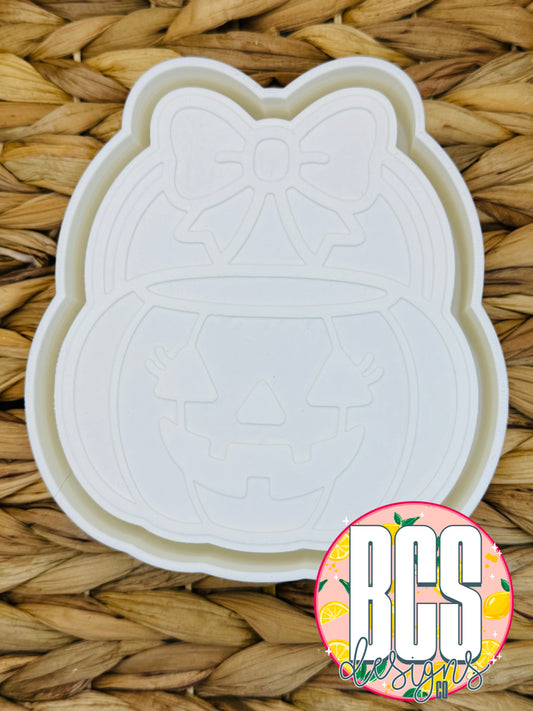 Pumpkin Bucket with Bow Freshie Mold - BCS EXCLUSIVE