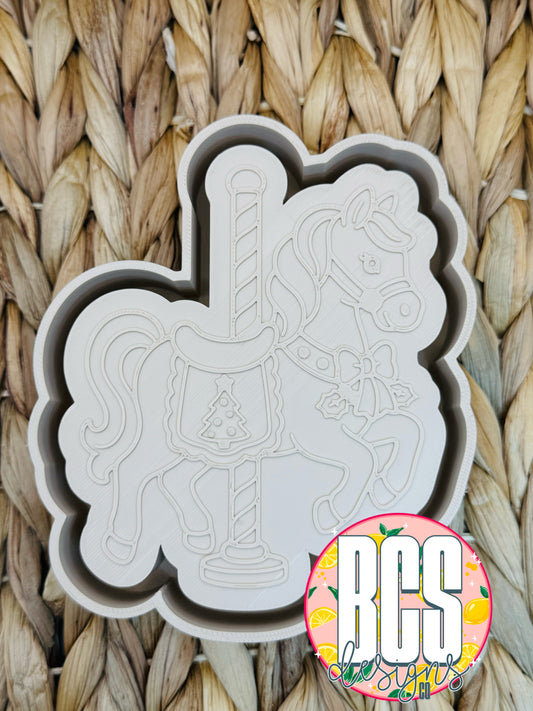 Christmas Carousel Horse Freshie Mold - BCS EXCLUSIVE